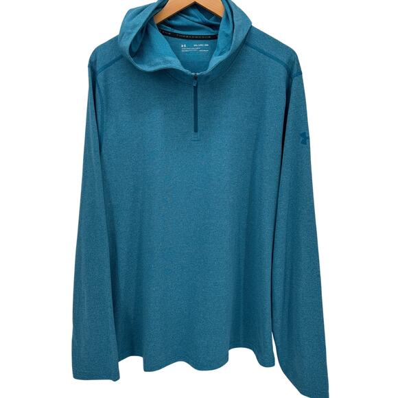 Under armour Hoodie Mens XXL Blue Pullover Long Sleeve Threadborne Lightweight - Picture 1 of 7